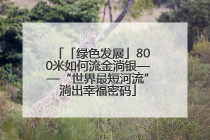 「绿色发展」800米如何流金淌银——“世界最短河流”淌出幸福密码