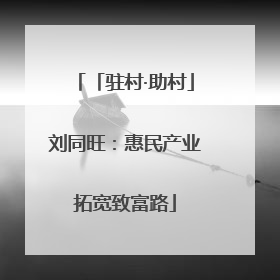 「驻村·助村」刘同旺：惠民产业拓宽致富路