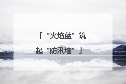 “火焰蓝”筑起“防汛墙”