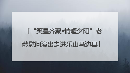 “笑星齐聚•情暖夕阳”老龄慰问演出走进乐山马边县