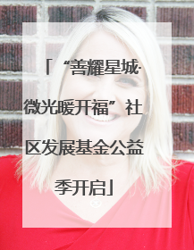 “善耀星城·微光暖开福”社区发展基金公益季开启