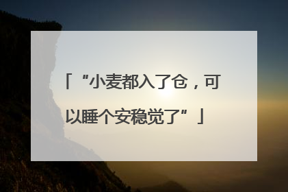 “小麦都入了仓，可以睡个安稳觉了”