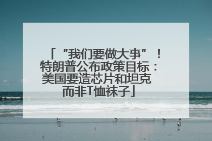 “我们要做大事”！特朗普公布政策目标：美国要造芯片和坦克 而非T恤袜子