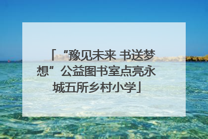 “豫见未来 书送梦想”公益图书室点亮永城五所乡村小学