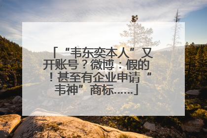 “韦东奕本人”又开账号？微博：假的！甚至有企业申请“韦神”商标……