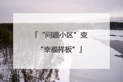 “问题小区”变“幸福样板”