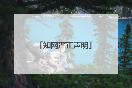 知网严正声明