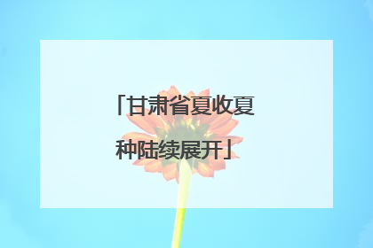 甘肃省夏收夏种陆续展开