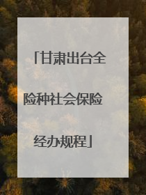甘肃出台全险种社会保险经办规程