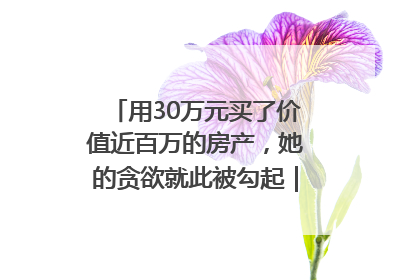 用30万元买了价值近百万的房产，她的贪欲就此被勾起｜今晚九点半