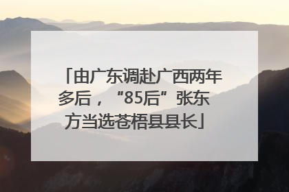 由广东调赴广西两年多后，“85后”张东方当选苍梧县县长