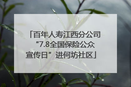 百年人寿江西分公司“7.8全国保险公众宣传日”进何坊社区