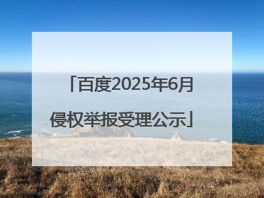 百度2025年6月侵权举报受理公示
