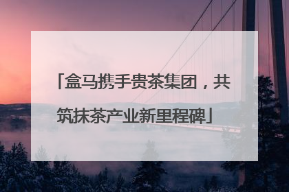 盒马携手贵茶集团，共筑抹茶产业新里程碑