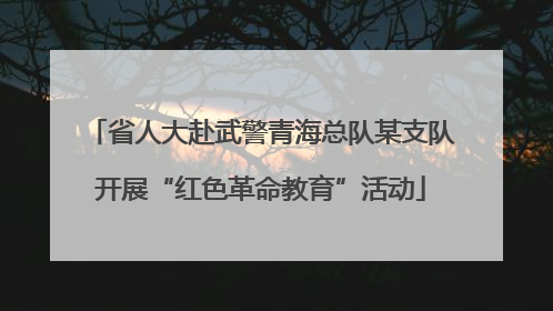 省人大赴武警青海总队某支队开展“红色革命教育”活动