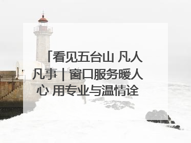 看见五台山 凡人凡事｜窗口服务暖人心 用专业与温情诠释责任担当
