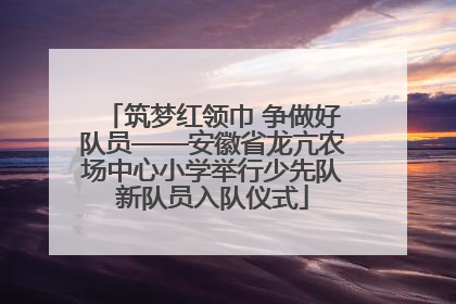 筑梦红领巾 争做好队员——安徽省龙亢农场中心小学举行少先队新队员入队仪式