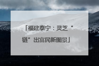 福建泰宁：灵芝“链”出富民新图景