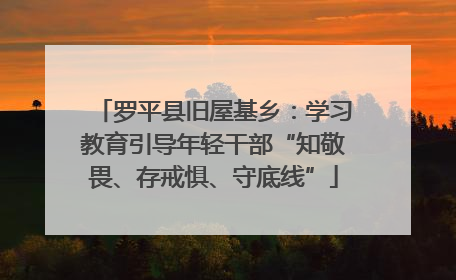 罗平县旧屋基乡：学习教育引导年轻干部“知敬畏、存戒惧、守底线”