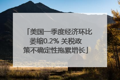 美国一季度经济环比萎缩0.2% 关税政策不确定性拖累增长