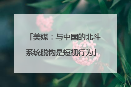 美媒：与中国的北斗系统脱钩是短视行为