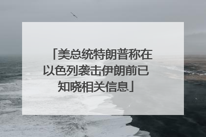 美总统特朗普称在以色列袭击伊朗前已知晓相关信息