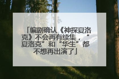 编剧确认《神探夏洛克》不会再有续集，“夏洛克”和“华生”都不想再出演了