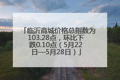 临沂商城价格总指数为103.28点，环比下跌0.10点（5月22日—5月28日）