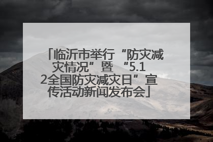 临沂市举行“防灾减灾情况”暨 “5.12全国防灾减灾日”宣传活动新闻发布会