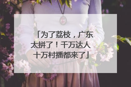 为了荔枝，广东太拼了！千万达人十万村播都来了