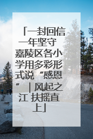 一封回信一年坚守 嘉陵区各小学用多彩形式说“感恩”｜风起之江 扶摇直上