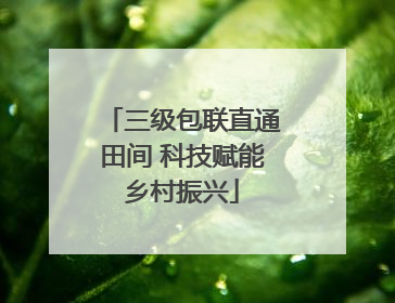 三级包联直通田间 科技赋能乡村振兴