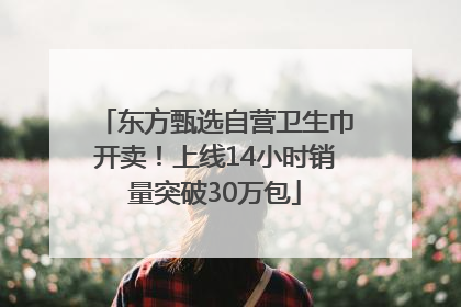 东方甄选自营卫生巾开卖！上线14小时销量突破30万包
