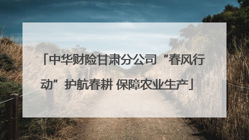 中华财险甘肃分公司“春风行动”护航春耕 保障农业生产