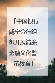 中国银行咸宁分行组织开展清廉金融文化警示教育