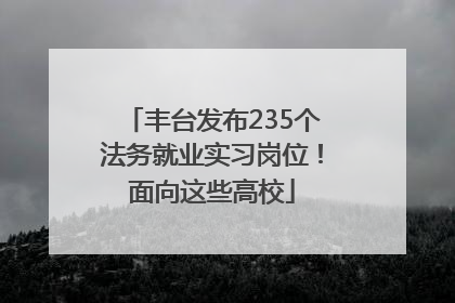 丰台发布235个法务就业实习岗位！面向这些高校