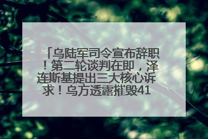 乌陆军司令宣布辞职！第二轮谈判在即，泽连斯基提出三大核心诉求！乌方透露摧毁41架俄战略轰炸机