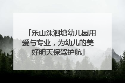 乐山洙泗塘幼儿园用爱与专业，为幼儿的美好明天保驾护航