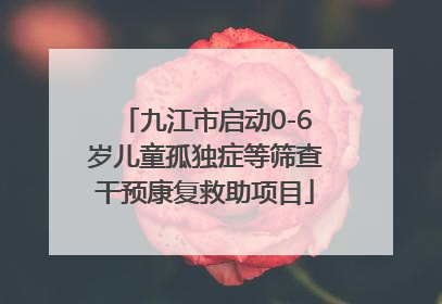 九江市启动0-6岁儿童孤独症等筛查干预康复救助项目