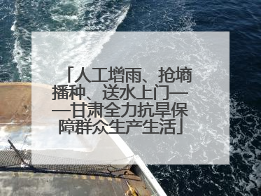 人工增雨、抢墒播种、送水上门——甘肃全力抗旱保障群众生产生活