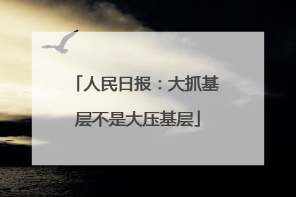 人民日报：大抓基层不是大压基层