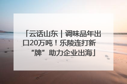 云话山东｜调味品年出口20万吨！乐陵连打新“牌”助力企业出海