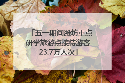 五一期间潍坊重点研学旅游点接待游客23.7万人次