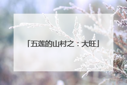 五莲的山村之：大旺