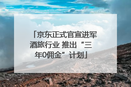 京东正式官宣进军酒旅行业 推出“三年0佣金”计划