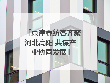 京津冀纺客齐聚河北高阳 共谋产业协同发展
