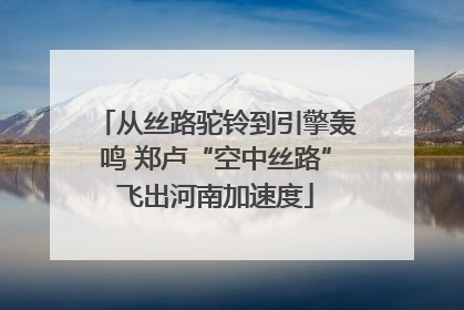 从丝路驼铃到引擎轰鸣 郑卢“空中丝路”飞出河南加速度