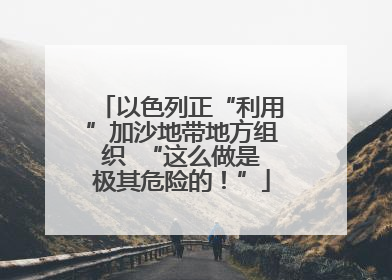 以色列正“利用”加沙地带地方组织  “这么做是极其危险的！”