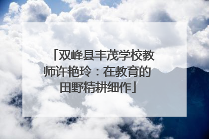 双峰县丰茂学校教师许艳玲：在教育的田野精耕细作