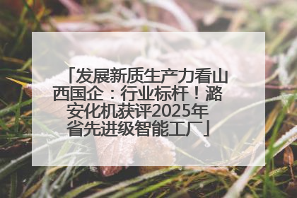 发展新质生产力看山西国企：行业标杆！潞安化机获评2025年省先进级智能工厂
